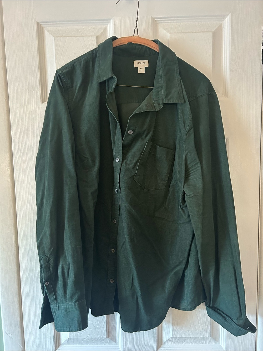 J.Crew Forest Green corduroy Button-Up Shirt